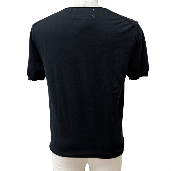 Pristine Maison Margiela 10 knit V-neck Puff sleeves black cotton mens