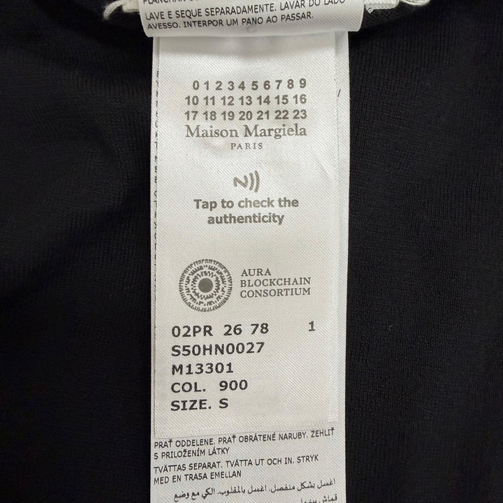 Pristine Maison Margiela 10 knit V-neck Puff sleeves black cotton mens