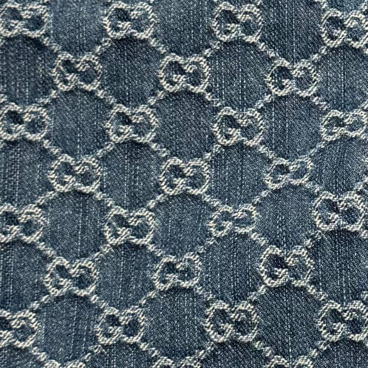 Pristine GUCCI skirt GG Jacquard Box Pleated Denim Indigo cotton Women 36 791386