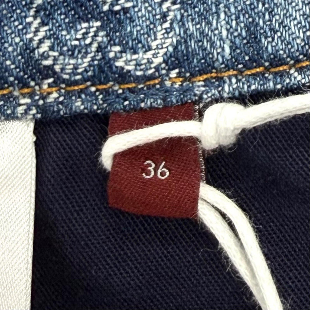 Pristine GUCCI skirt GG Jacquard Box Pleated Denim Indigo cotton Women 36 791386