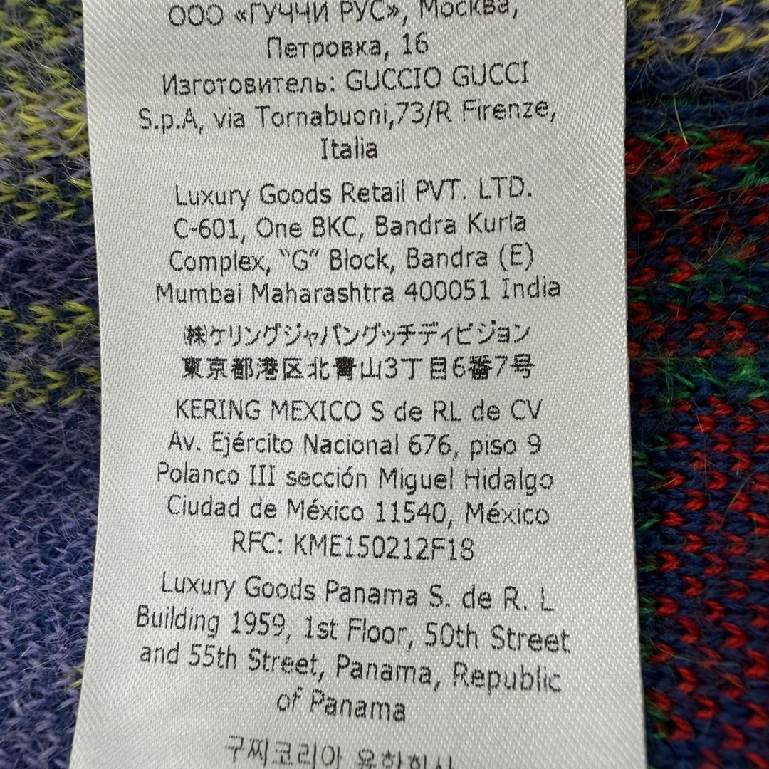Excellent GUCCI cardigan multicolor wool mens M 725685