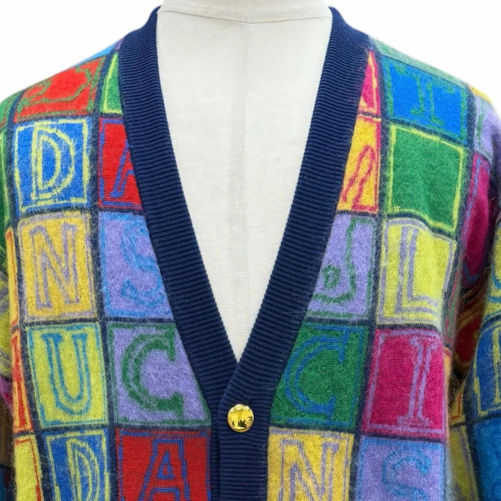 Excellent GUCCI cardigan multicolor wool mens M 725685