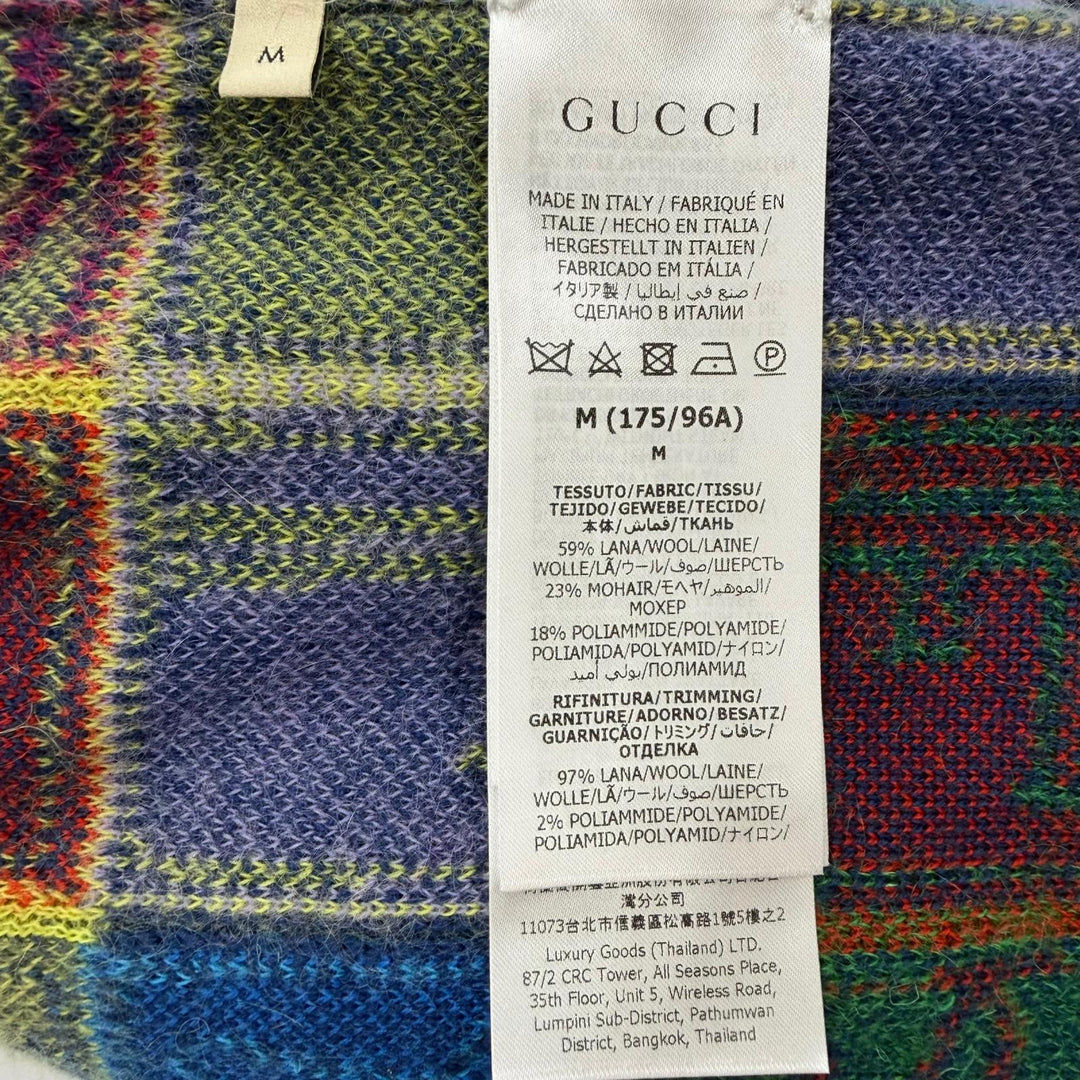 Excellent GUCCI cardigan multicolor wool mens M 725685