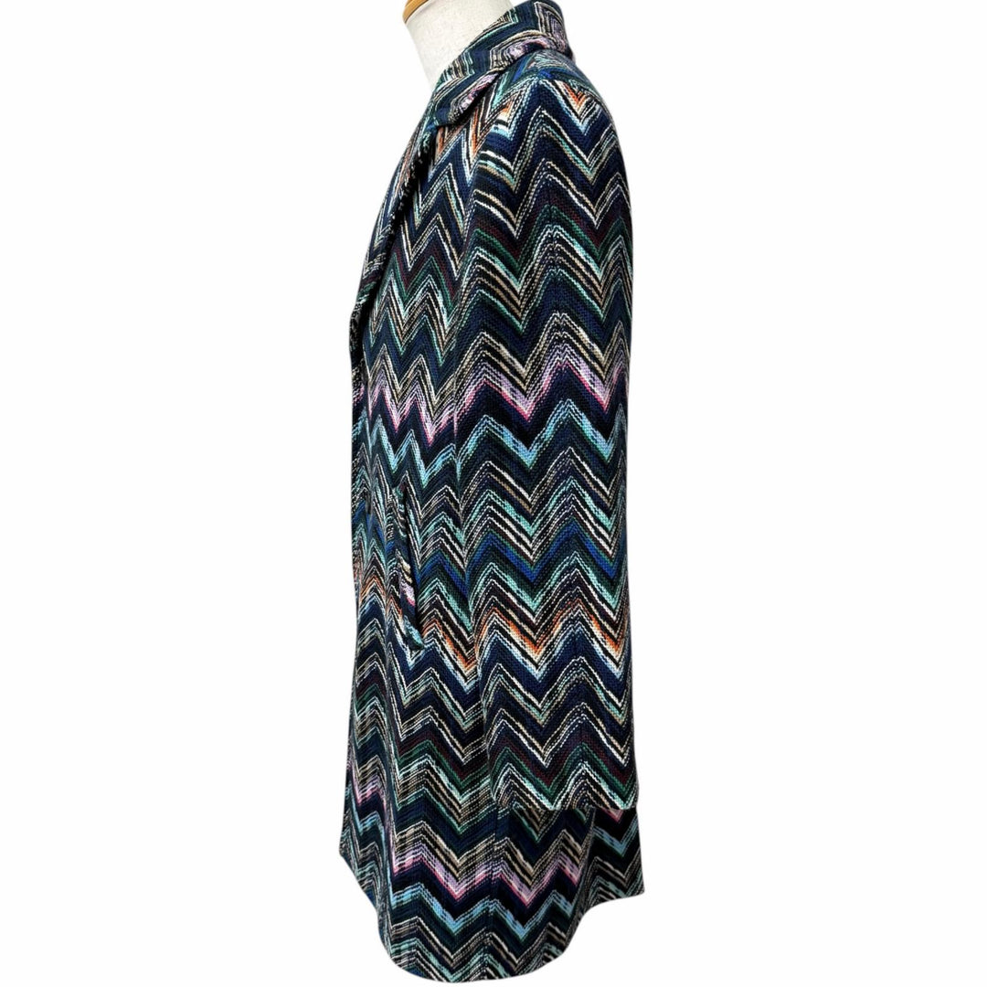 Excellent Missoni Chester coat Chevron stripes Blue-based multi-color wool