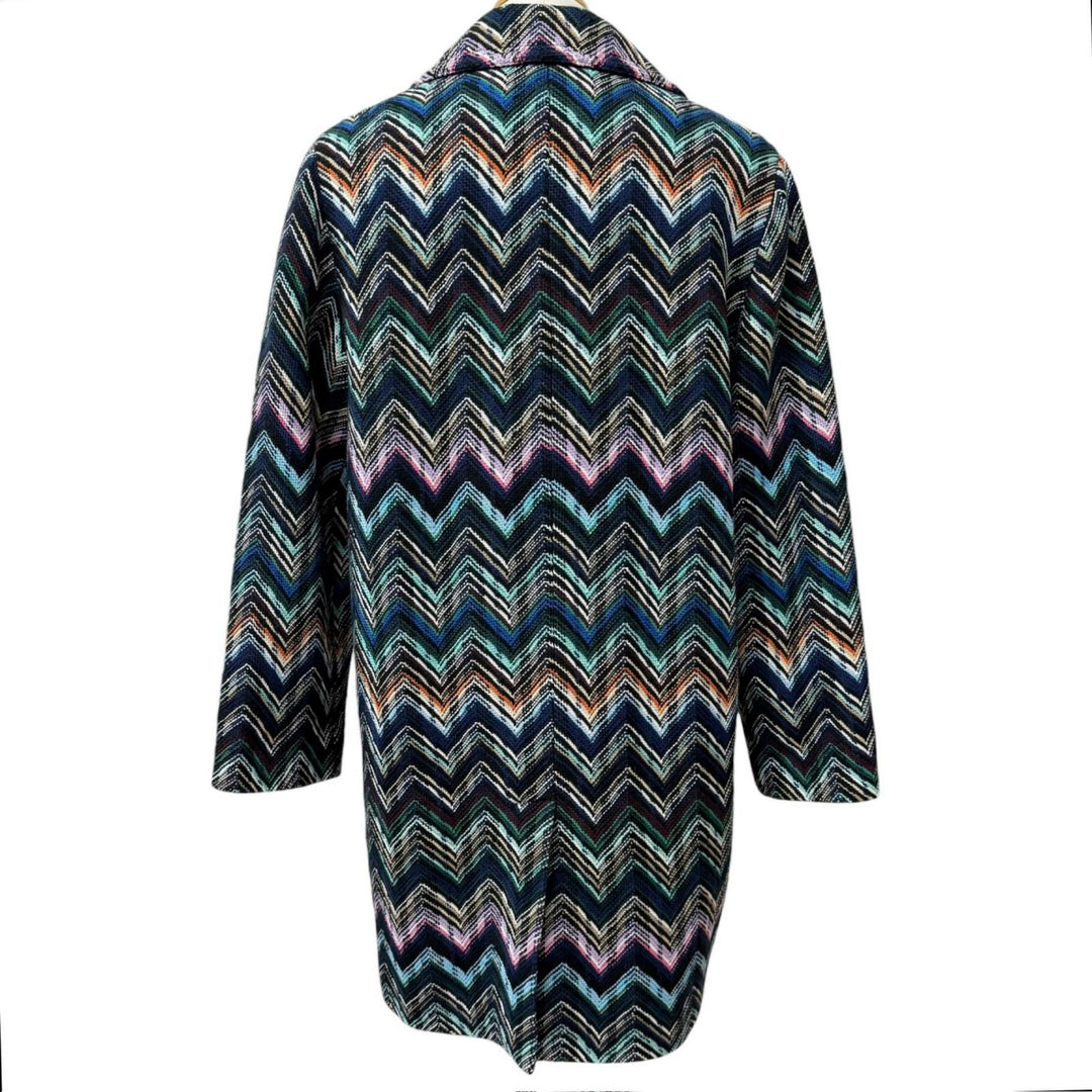 Excellent Missoni Chester coat Chevron stripes Blue-based multi-color wool