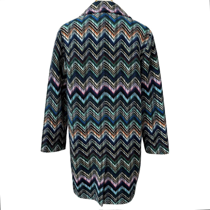 Excellent Missoni Chester coat Chevron stripes Blue-based multi-color wool