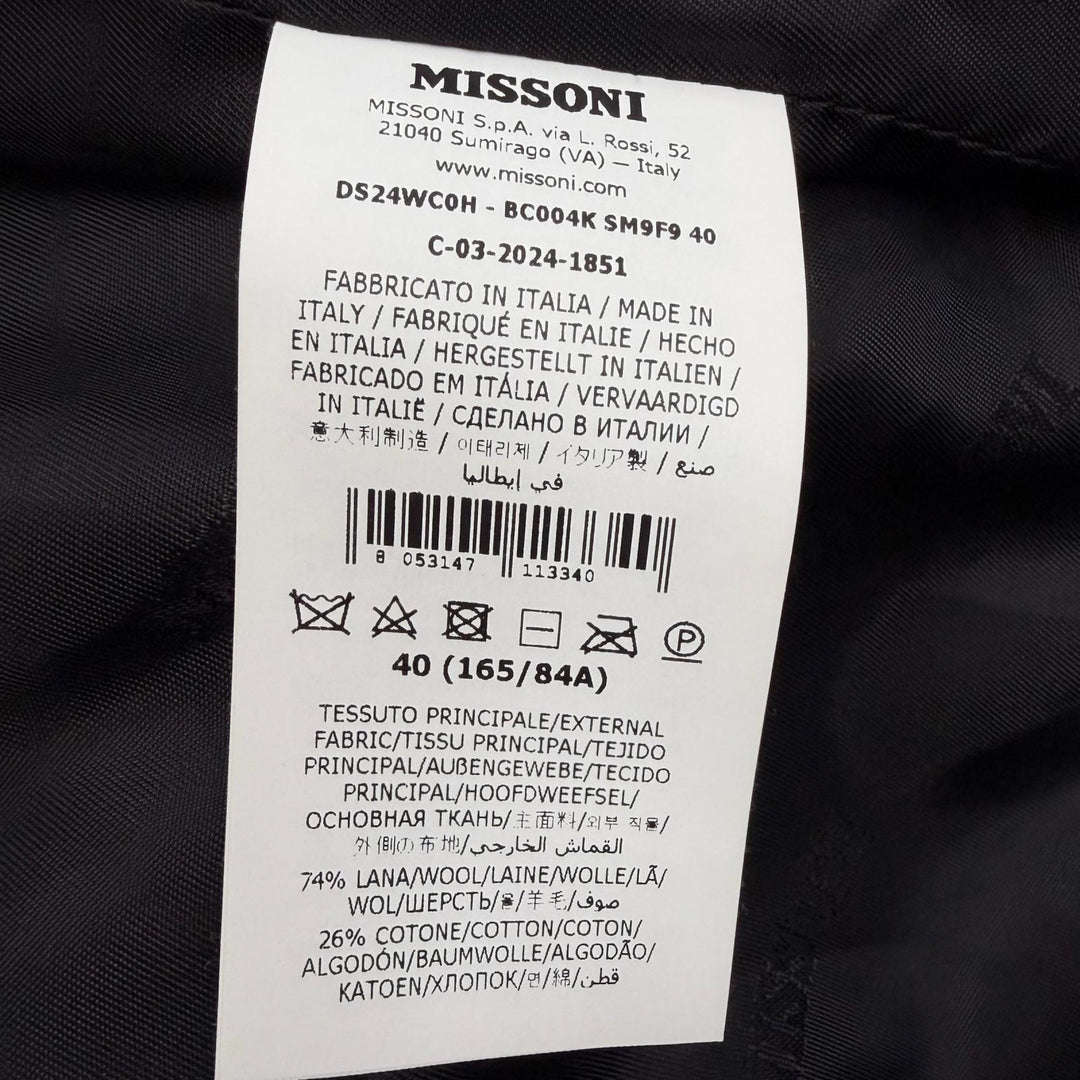 Excellent Missoni Chester coat Chevron stripes Blue-based multi-color wool