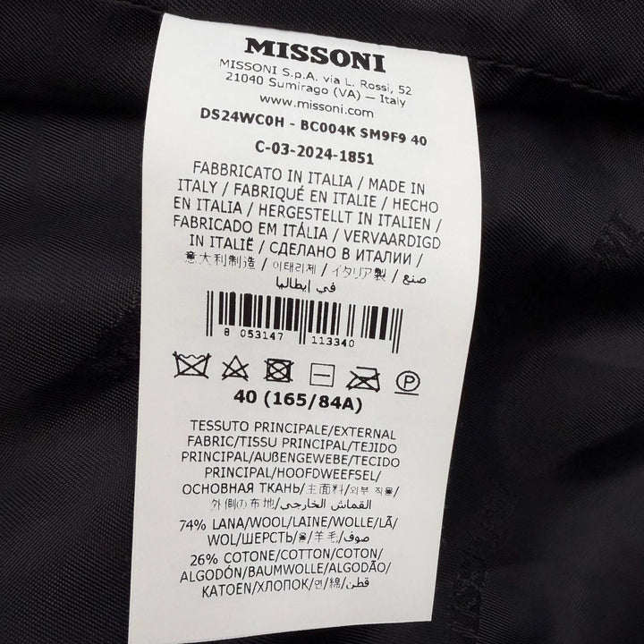 Excellent Missoni Chester coat Chevron stripes Blue-based multi-color wool