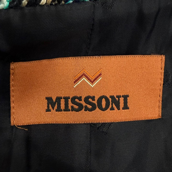 Excellent Missoni Chester coat Chevron stripes Blue-based multi-color wool