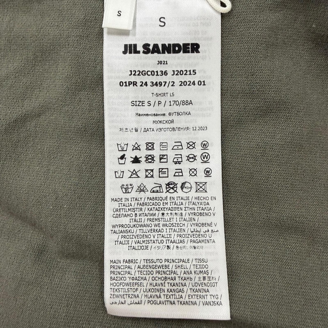Great JIL SANDER Long-sleeved T-shirt khaki cotton mens S J22GC0136