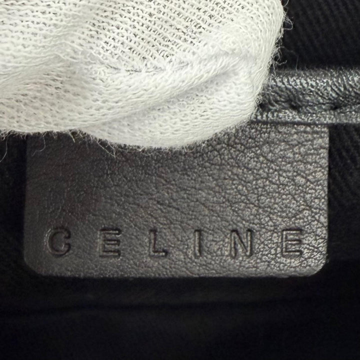 Excellent CELINE Accessory pouch Macadam leather accents, suede leather black