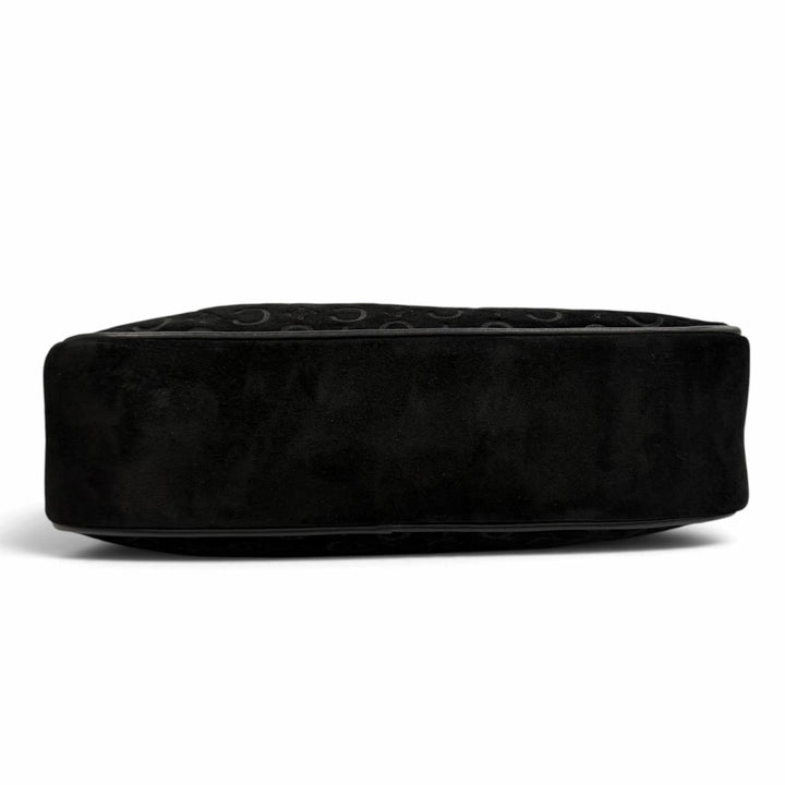 Excellent CELINE Accessory pouch Macadam leather accents, suede leather black