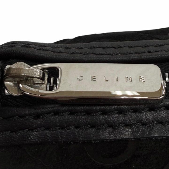Excellent CELINE Accessory pouch Macadam leather accents, suede leather black
