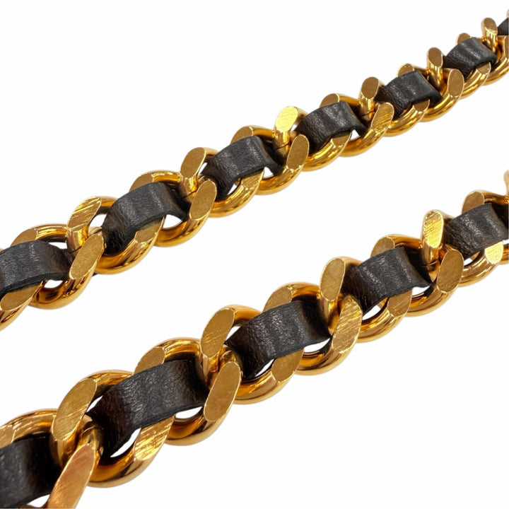 Pristine CHANEL belt Logo COCO Mark coin leather chain gold metal Women