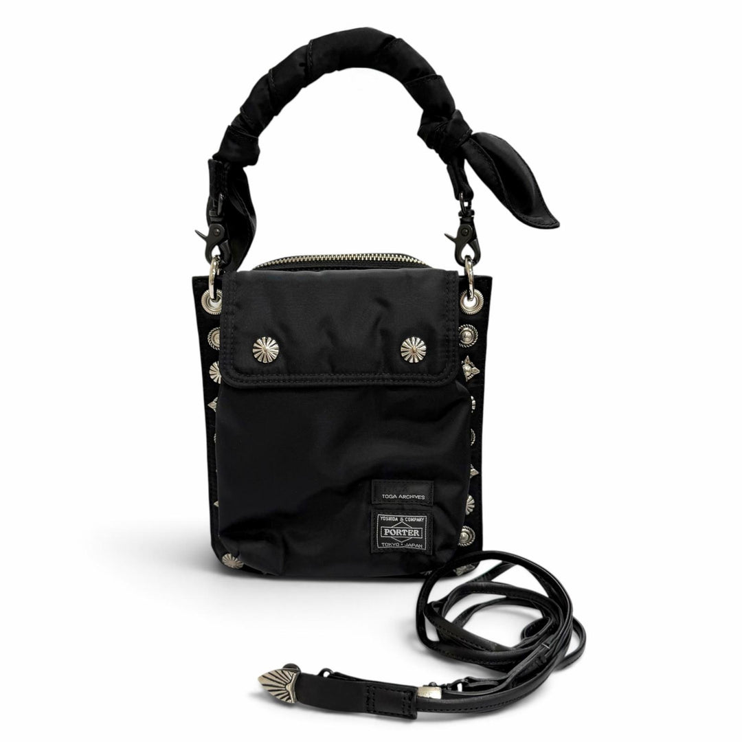 Excellent TOGA PORTER Shoulder Bag Collaboration Studded Nylon 2-Way Handbag
