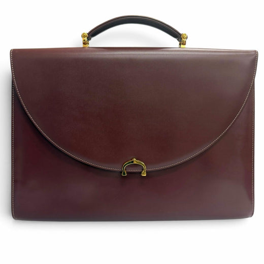 Excellent Cartier Briefcase Must de Cartier business bag Bordeaux leather mens
