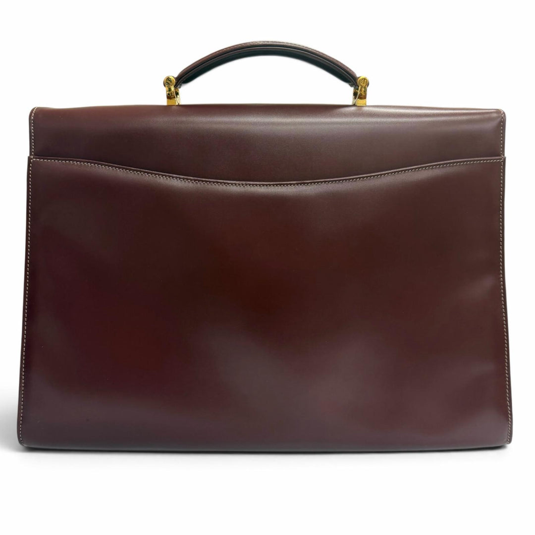 Excellent Cartier Briefcase Must de Cartier business bag Bordeaux leather mens