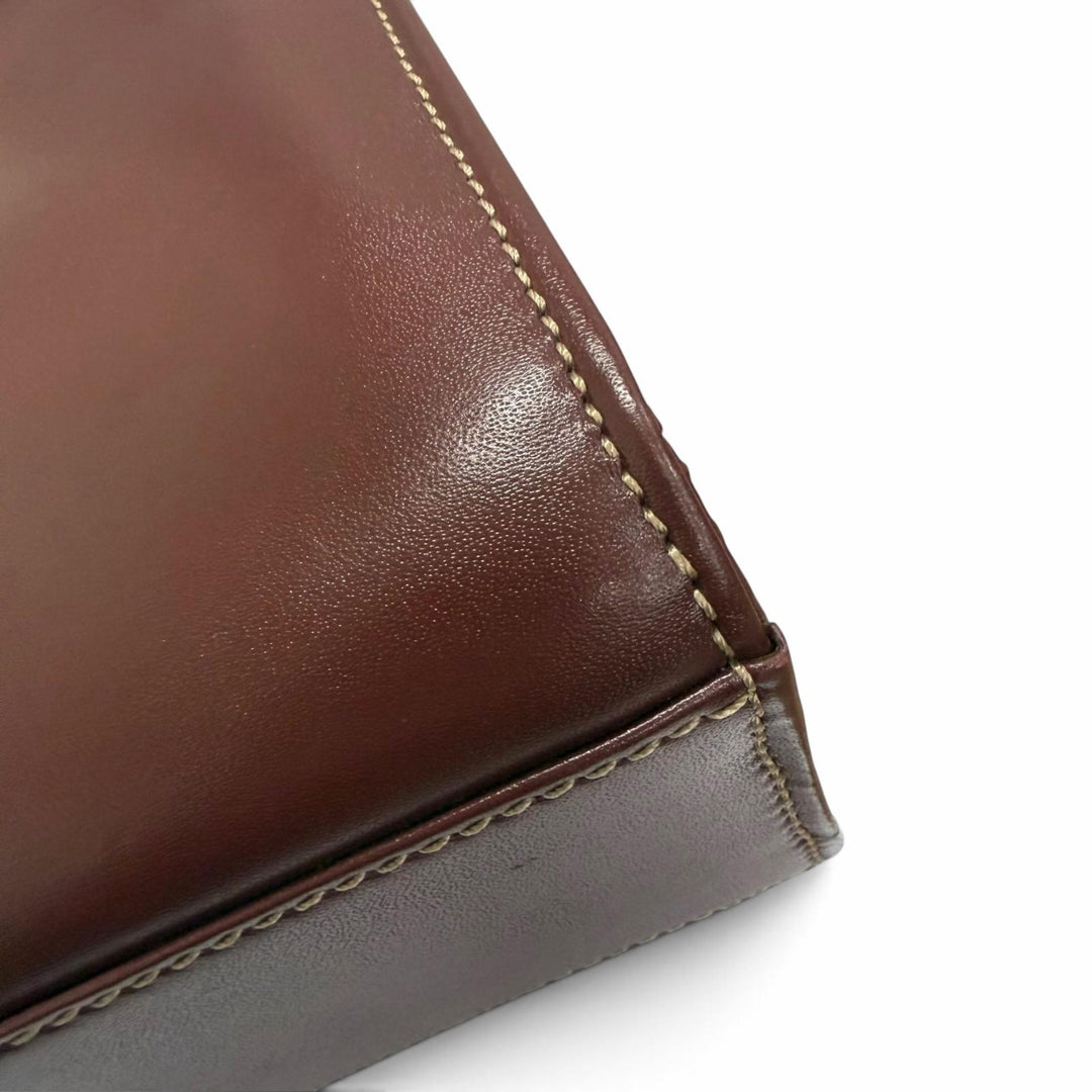 Excellent Cartier Briefcase Must de Cartier business bag Bordeaux leather mens