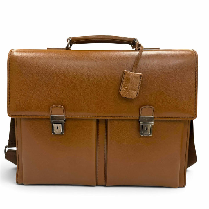 Excellent Salvatore Ferragamo Briefcase Lockable, padded pocket, 2-way Brown