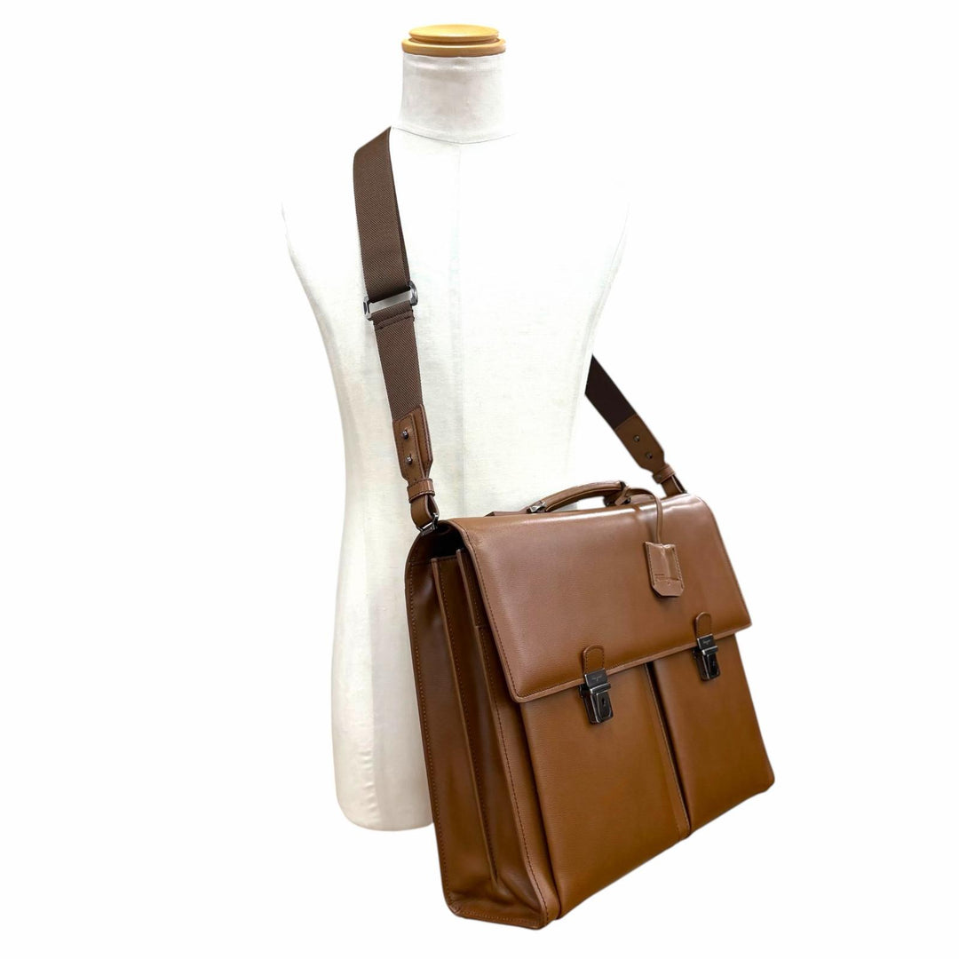 Excellent Salvatore Ferragamo Briefcase Lockable, padded pocket, 2-way Brown