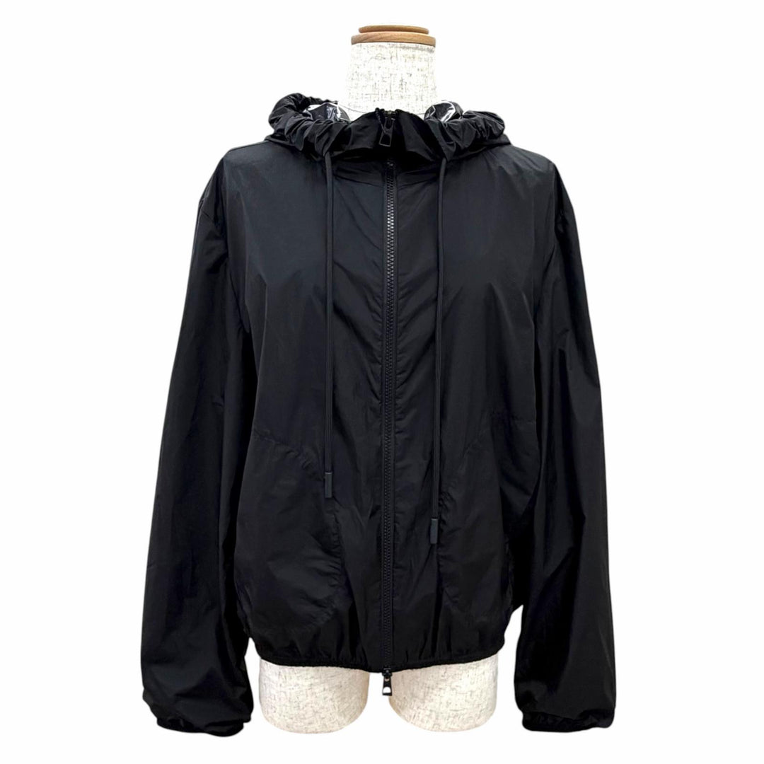 Pristine MONCLER Blouson CASSIE Logo patch hooded zip-up jacket black Women 1