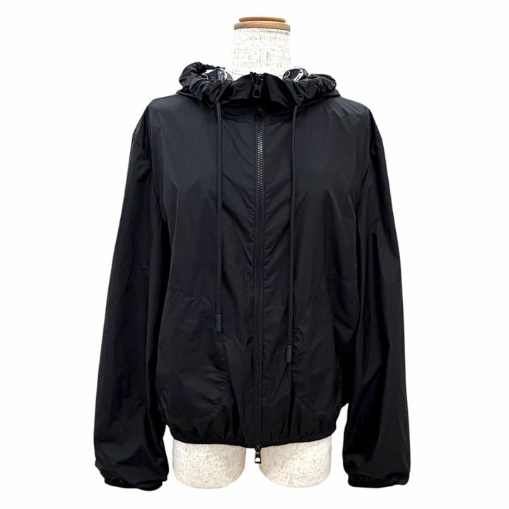 Pristine MONCLER Blouson CASSIE Logo patch hooded zip-up jacket black Women 1