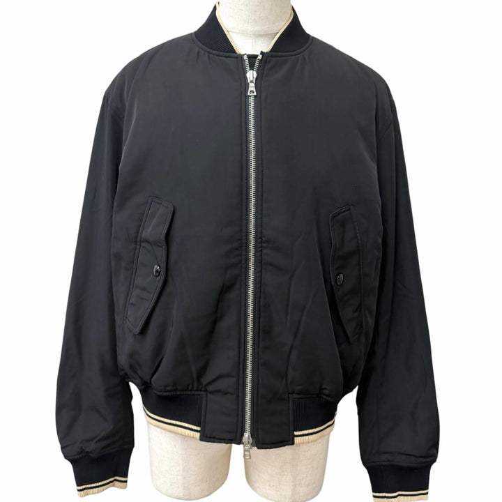 Excellent DRIES VAN NOTEN Bomber jacket Back zip design black mens L