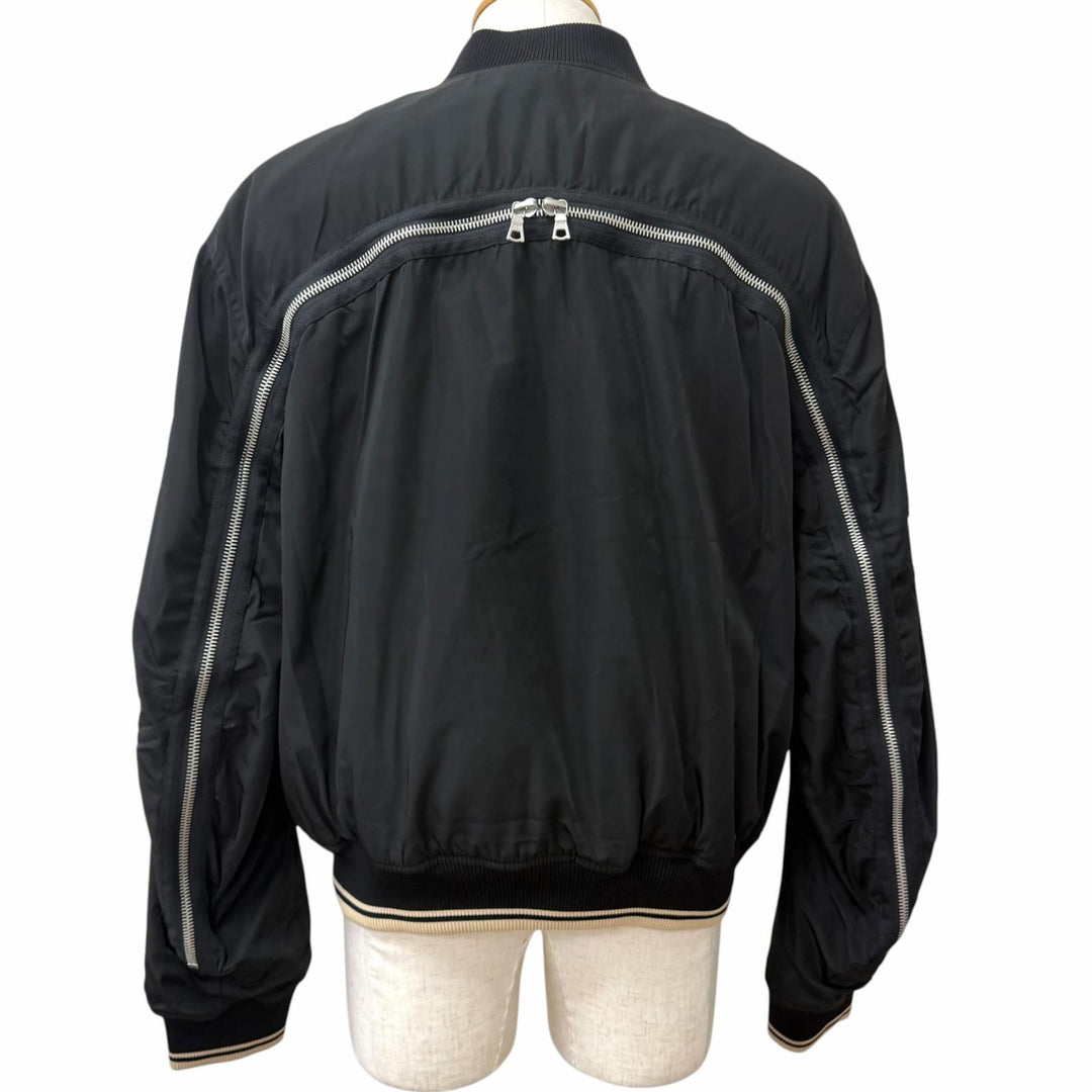 Excellent DRIES VAN NOTEN Bomber jacket Back zip design black mens L