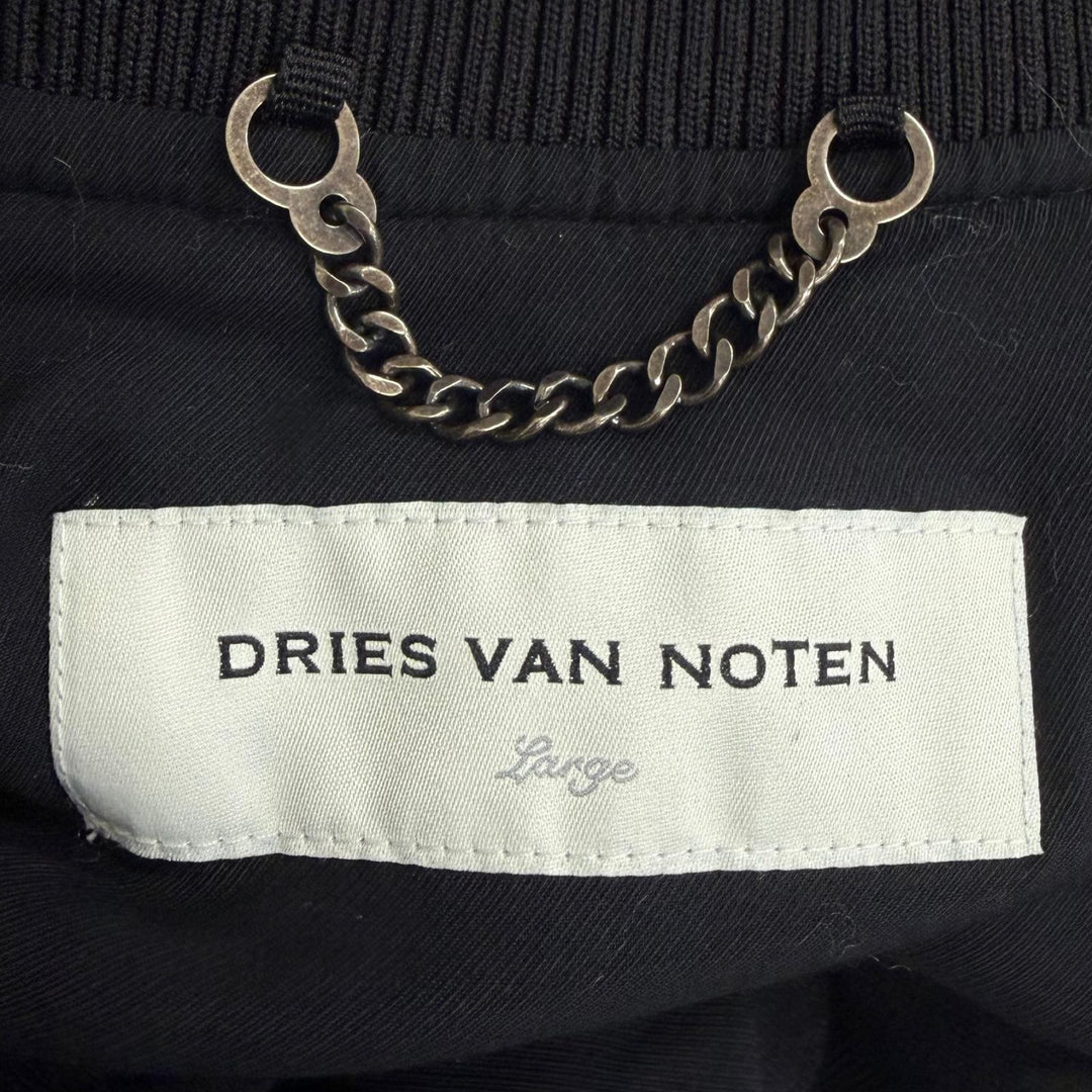 Excellent DRIES VAN NOTEN Bomber jacket Back zip design black mens L