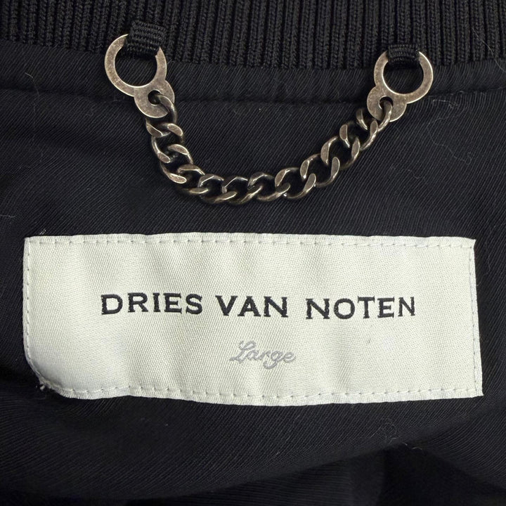 Excellent DRIES VAN NOTEN Bomber jacket Back zip design black mens L