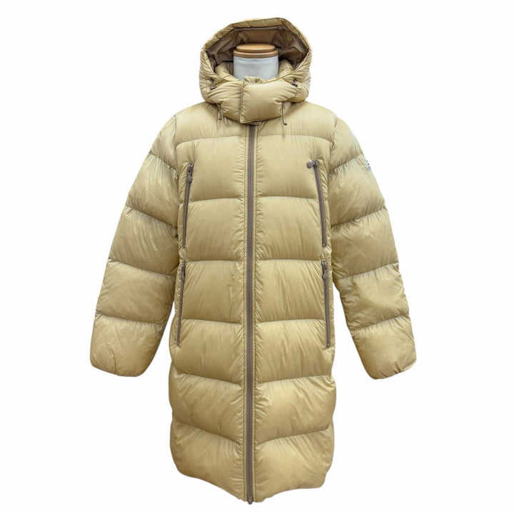 Excellent Pyrenex down coat POSETS Double zip-up with logo patch Yellow beige XL