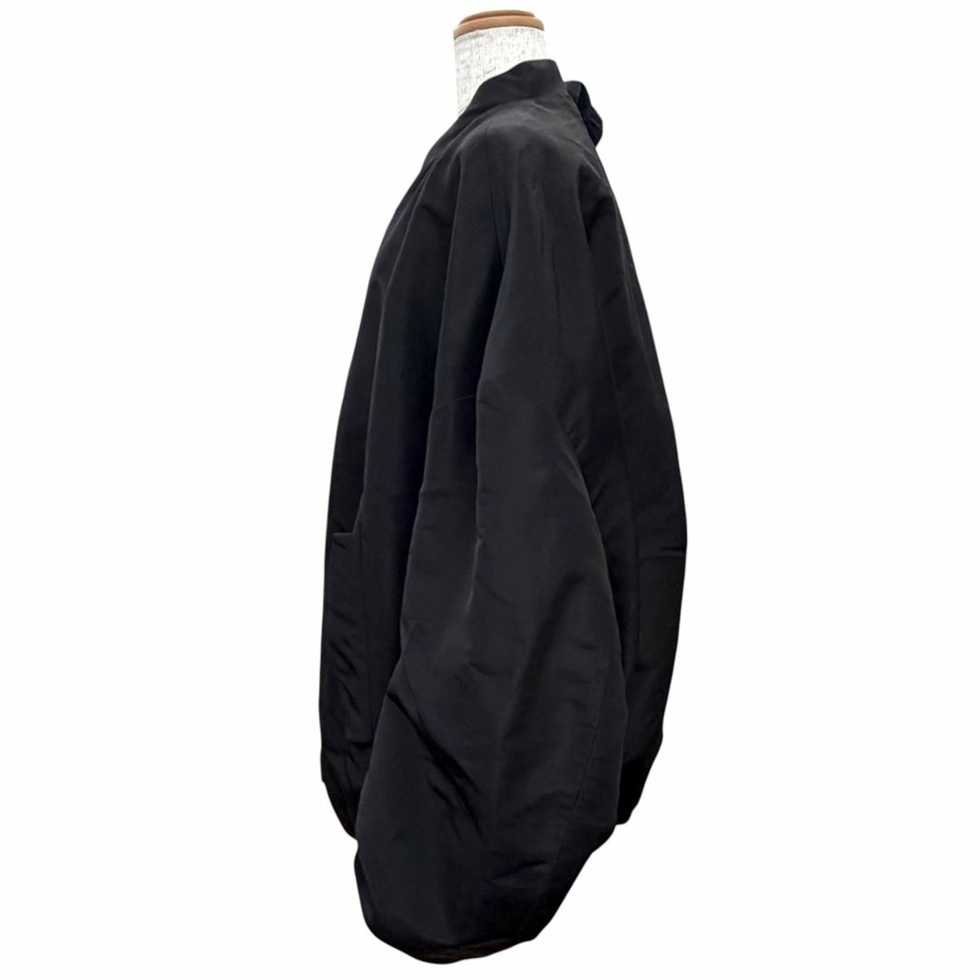 Excellent VALENTINO Bomber jacket Padded zip-up black silk Women 48 XV0CIL458E5