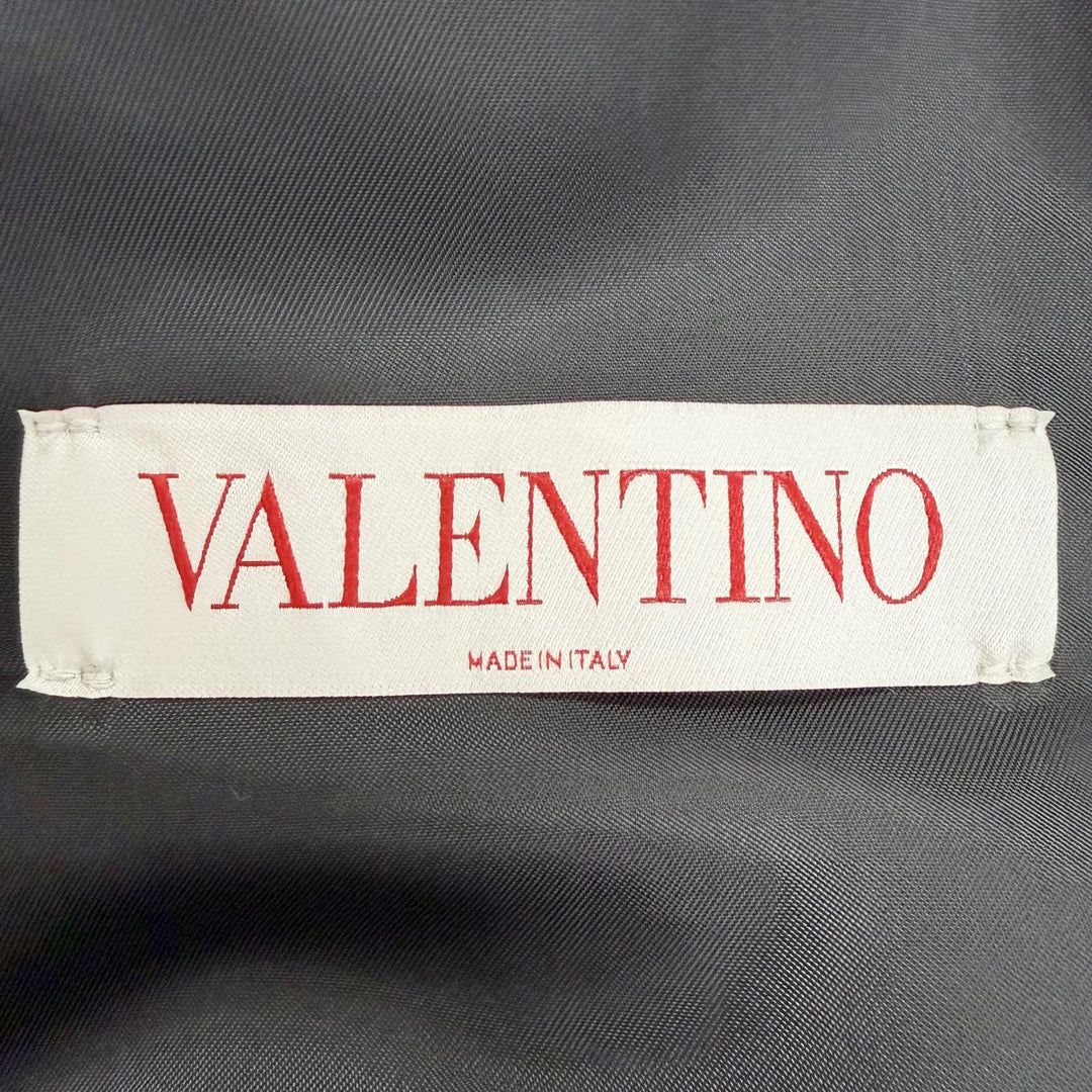Excellent VALENTINO Bomber jacket Padded zip-up black silk Women 48 XV0CIL458E5
