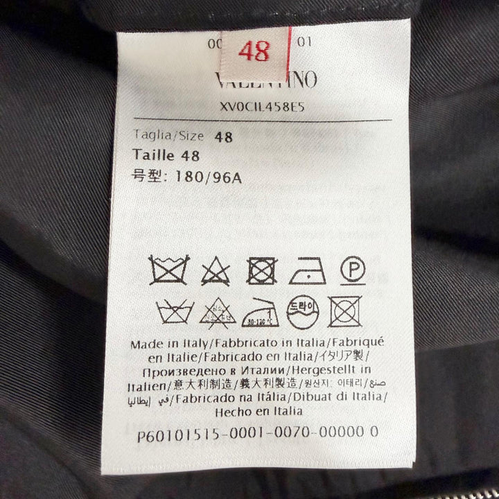 Excellent VALENTINO Bomber jacket Padded zip-up black silk Women 48 XV0CIL458E5