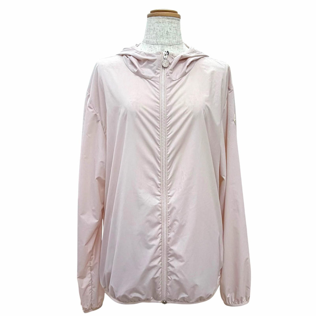 Pristine MONCLER Nylon jacket FEGEO Logo patch hooded zip-up windbreaker pink 2