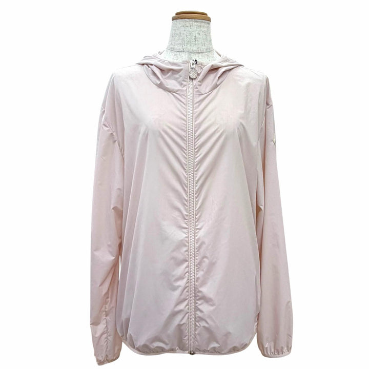 Pristine MONCLER Nylon jacket FEGEO Logo patch hooded zip-up windbreaker pink 2