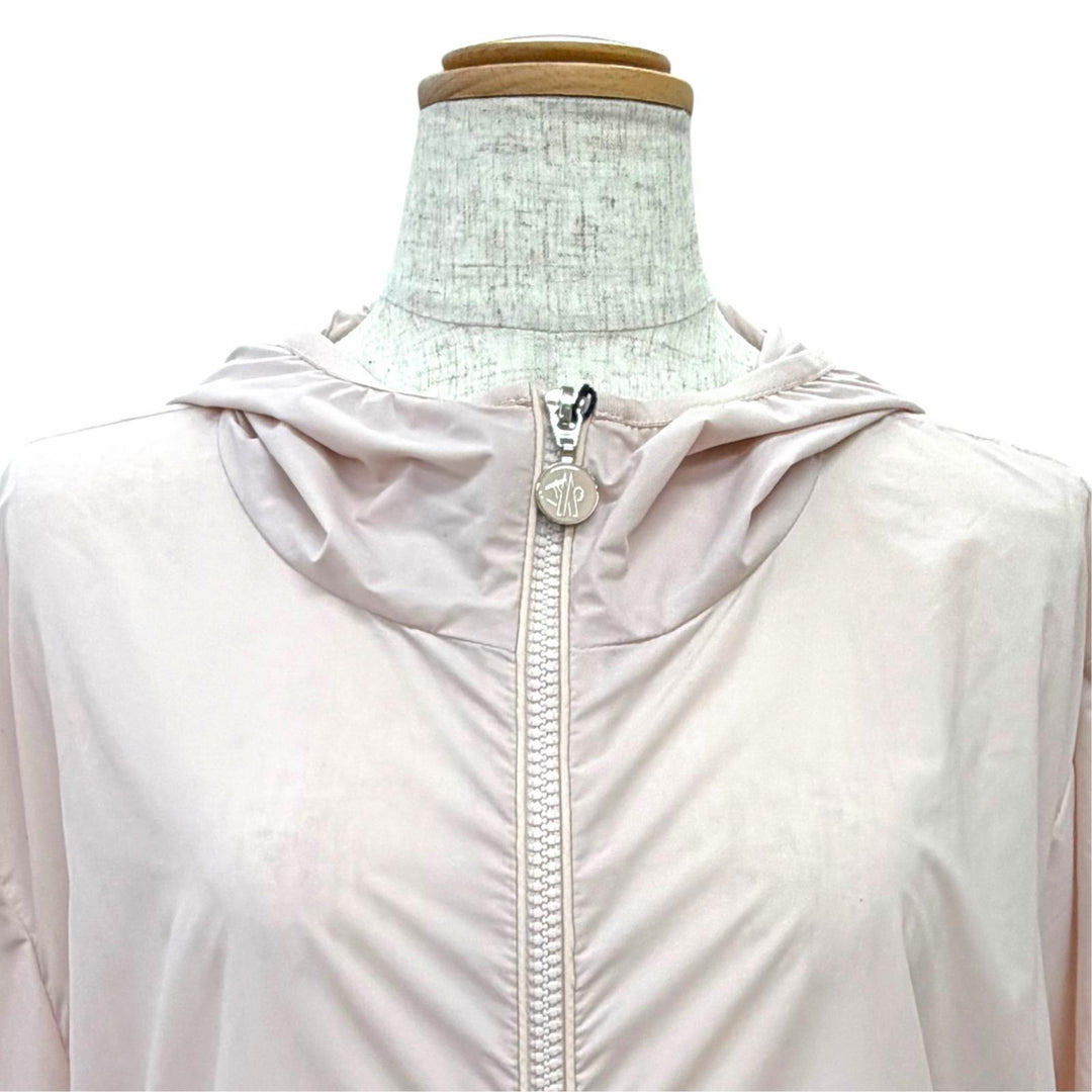 Pristine MONCLER Nylon jacket FEGEO Logo patch hooded zip-up windbreaker pink 2