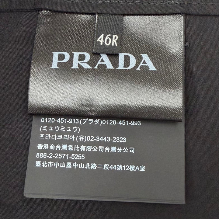 Excellent PRADA Jacket Utility Multi-Pocket Shirt Jacket black cotton 46 UGI267
