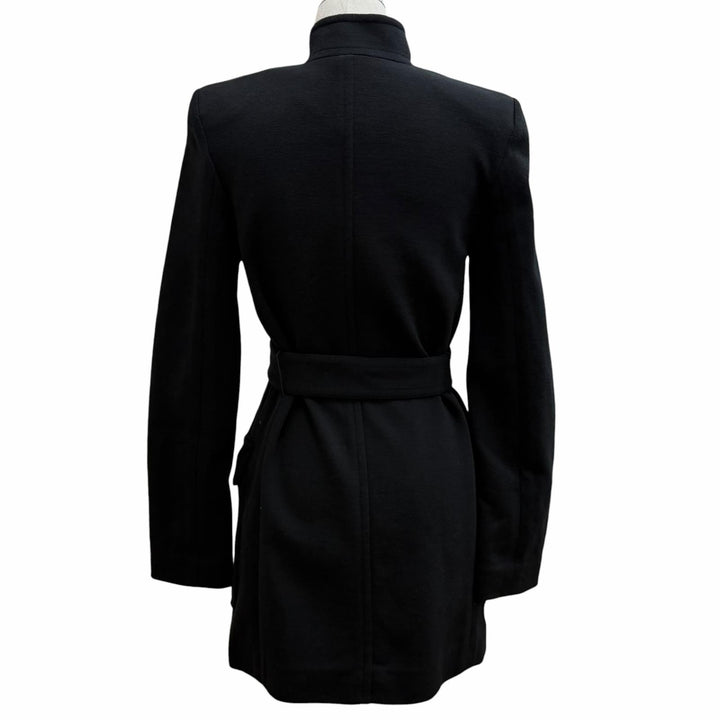 Excellent SAINT LAURENT PARIS coat Belted logo button wool top IT 36 777334