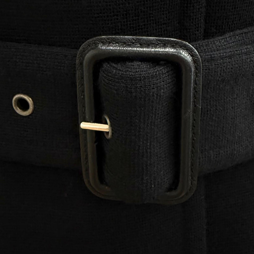 Excellent SAINT LAURENT PARIS coat Belted logo button wool top IT 36 777334