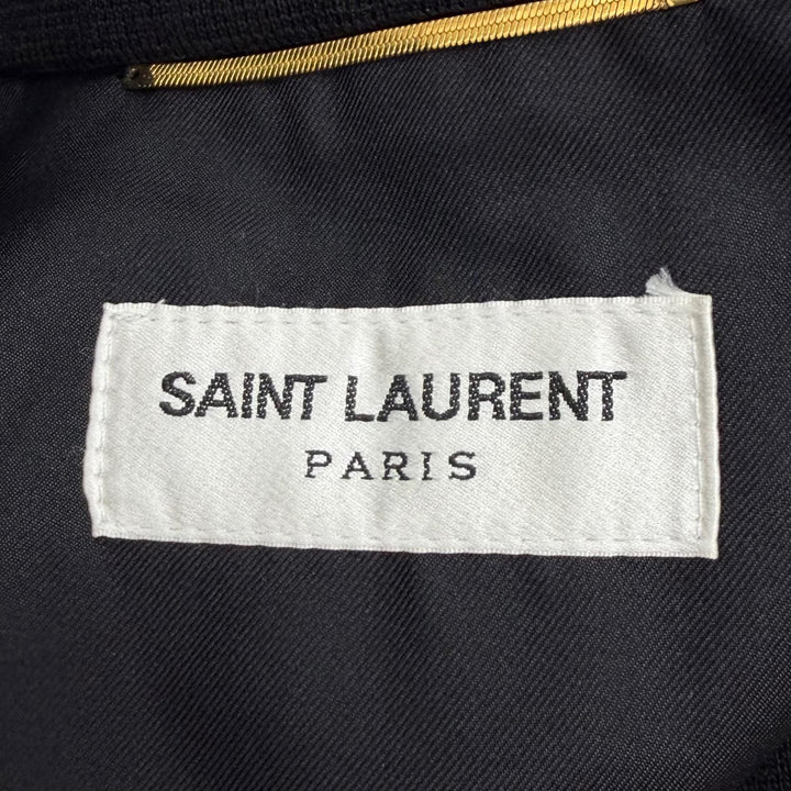 Excellent SAINT LAURENT PARIS coat Belted logo button wool top IT 36 777334