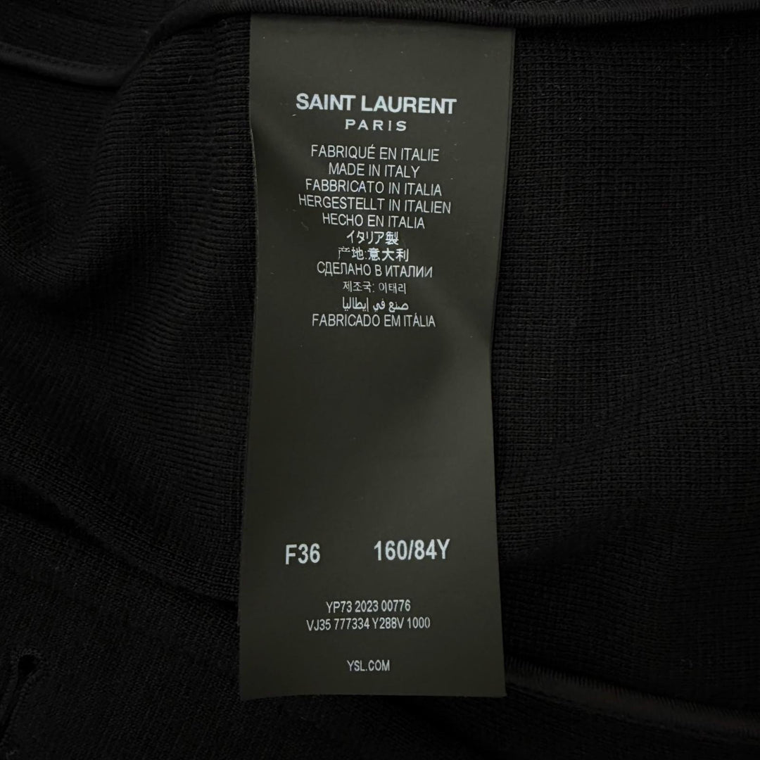Excellent SAINT LAURENT PARIS coat Belted logo button wool top IT 36 777334