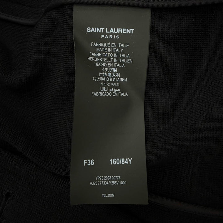 Excellent SAINT LAURENT PARIS coat Belted logo button wool top IT 36 777334