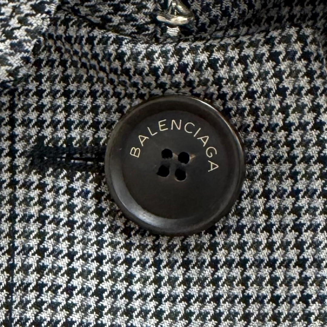 Excellent BALENCIAGA Jacket Houndstooth docking gray polyester IT 38 436002