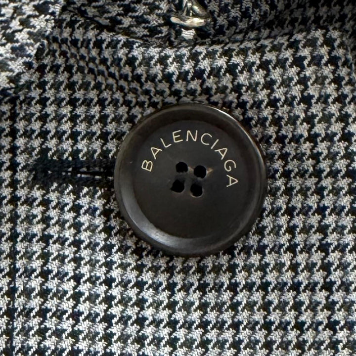 Excellent BALENCIAGA Jacket Houndstooth docking gray polyester IT 38 436002