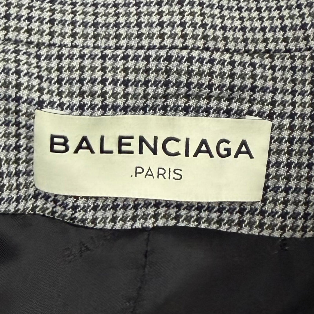 Excellent BALENCIAGA Jacket Houndstooth docking gray polyester IT 38 436002