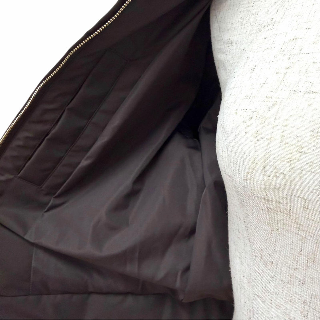 Pristine FENDI Down jacket FF logo Zucca Pattern hooded zip-up XS FAN225