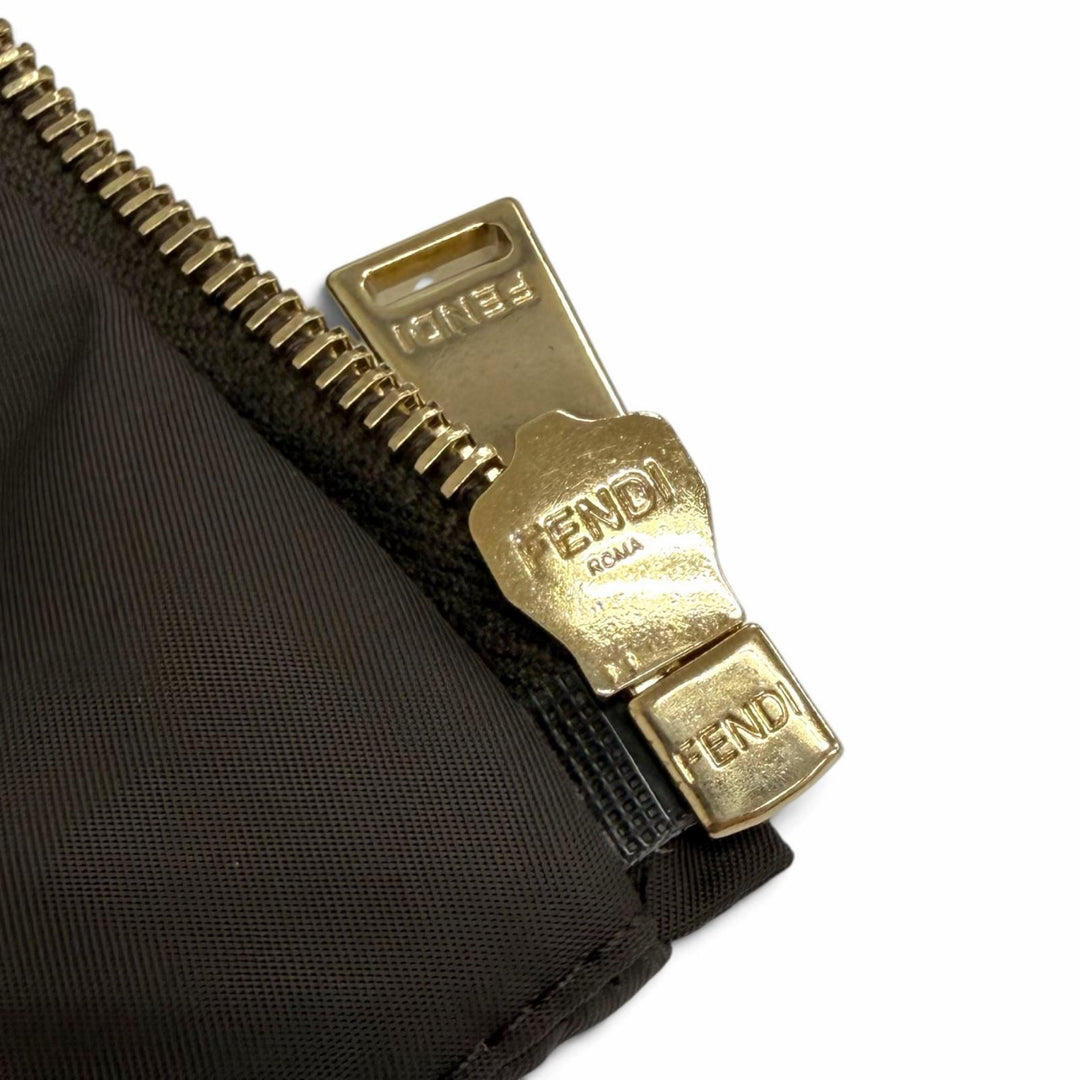 Pristine FENDI Down jacket FF logo Zucca Pattern hooded zip-up XS FAN225
