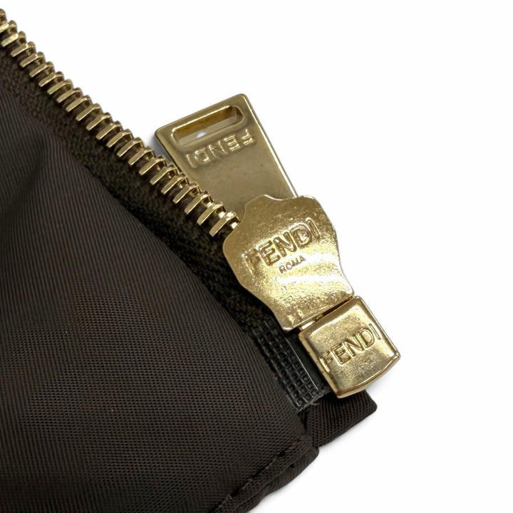 Pristine FENDI Down jacket FF logo Zucca Pattern hooded zip-up XS FAN225