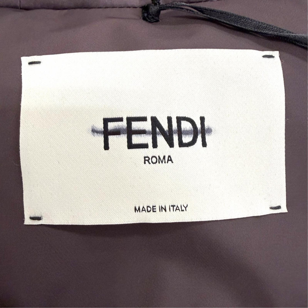 Pristine FENDI Down jacket FF logo Zucca Pattern hooded zip-up XS FAN225